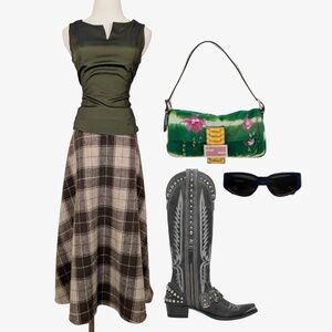 Sleeveless Fitted Top Reitmans Slit Olive Green Lined High Cut Modest